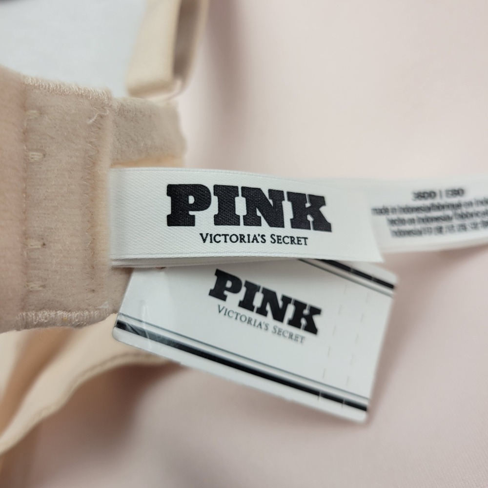 PINK Victorias Secret Wear Everywhere Push Up‎ Wire-Free Bra Nude Beige 36DD - Picture 7 of 13